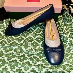 Kate spade Kiersten bow flats navy blue size 8B women’s BRAND NEW in box…